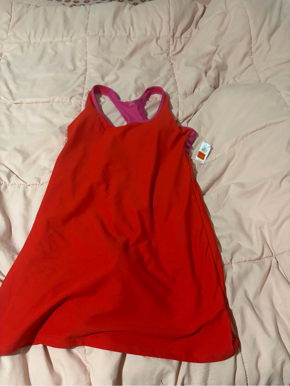 Old Navy Red Active Mini Dress with Pink Trim